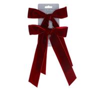 Gisela Graham Velvet Christmas Tree Bows, Plum Red, Set of 2