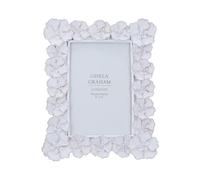 Gisela Graham Washed White Resin Photo Frame, Anemone Floral Design, 4x6 Inch