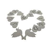 Gisela Graham Wedding Wooden Distressed Heart & Dove Just Married Garland by Gisela Graham