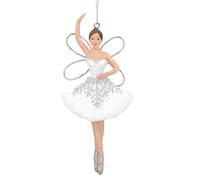 Gisela Graham White and Silver Resin Fairy Christmas Decoration