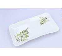 Gisela Graham White Ceramic Platter with Fern Design 30 cm