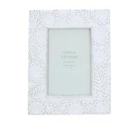 Gisela Graham White Floral Embossed Photo Frame 4x6in