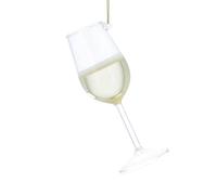 Gisela Graham White Wine Glass Christmas Decoration