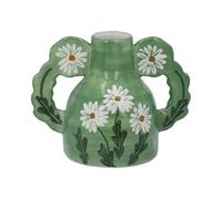 Gisela Graham Wild Daisy Design Candle Holder, Green, Ceramic