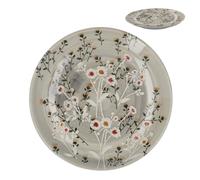 Gisela Graham Wild Daisy Floral Design Side Plate, Grey, Stoneware, Round, 21cm