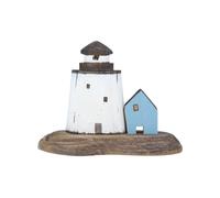 Gisela Graham Wood Nautical Lighthouse and Cottage Ornament