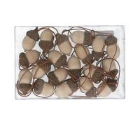 Gisela Graham Wooden Acorn Christmas Decorations, Set of 18, Natural Wood