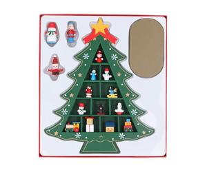 Gisela Graham Wooden Christmas Tree Cabinet with Decorations