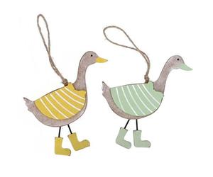 Gisela Graham Wooden Duck Easter Decorations - set of two