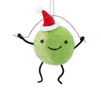 Gisela Graham Wool 14cm Santa Sprout with Skipping Rope hanging christmas decoration