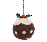 Gisela Graham Wool Christmas Pudding Christmas Bauble (8cm)