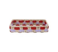 Gisela Graham Woven Decorative Tray, Red and Lilac, Small
