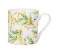 Gisela Graham Yellow Mimosa Patterned Mug, New Bone China, 360ml