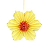 Gisela Graham Yellow Six Petal Paper Flower Decoration - Medium