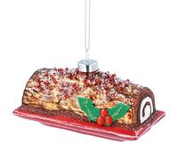 Gisela Graham Yule Log Glass Hanging Christmas Decoration