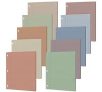 gisgfim 100 Sheets Loose Leaf Binder Paper, 8" x 10.5" Colored College Ruled Paper, 3 Hole Punched Lined Refill Inserts Thicken for 3-Ring Binders Notebooks Planner Writing School Office (Boho)