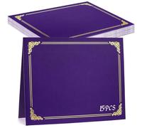 gisgfim 15Pcs Certificate Holders Diploma Covers Single Sided Gold Foil Border Award Certificate Covers for Letter Size 8.5x11 Certificates Cardstock Document Papers Storage Organizer (Purple)
