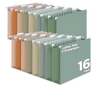 gisgfim 16 Pack Extra Capacity Hanging File Folder Letter Size Plastic Hanging Files Folder 2inch Expanding File Folders with Tabs Reinforced Hang Files Folders for Office School Home, Morandi Color