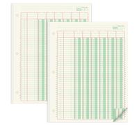 gisgfim 2 Pads 100 Sheets Columnar Analysis Pad 3 Hole Punch Accounting Ledger Book 8-1/2 x 11 Ledger Paper Pad Double Page Format Columnar Pads for Business Bookkeeping & Data(6 Column Ledger)