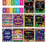 gisgfim 21 Pieces Bienvenidos Inspirational Spanish Posters Hispanic Heritage Month Colourful Spanish Motivational Posters Classroom Bulletin Board Set for Kid Classroom Office Bedroom Wall Art Decor