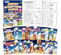 gisgfim 24 Pcs Mini Christmas Nativity Activity Books Bulk for Kids Age4-12 Mini Christmas Coloring Book Maze Word Scramble More for Religions Party Goodie Bags Stuffers Sunday School Classroom Favors