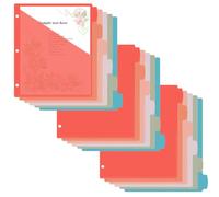 gisgfim 3 Sets 6 Tab Dividers for 3 Ring Binders Letter Size Dividers Index with One Pocket Durable Plastic Divider with Tabs for Notebook Accessories & Business School Office Use, 6 Colors