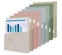 gisgfim 3 Sets 8 Tab Expanding 1/4" Pocket Poly Binder Dividers Plastic Pocket Dividers for 3 Ring Binder 8 Sticker Tabs per Divider Set for Notebook Accessories & Business School Office Use (Morandi)