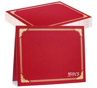 gisgfim 35Pcs Certificate Holders Diploma Covers Single Sided Gold Foil Border Award Certificate Covers for Letter Size 8.5x11 Certificates Cardstock Document Papers Storage Organizer (Bright red)