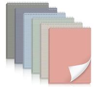 gisgfim 6Pcs Neutral Top Spiral Notebooks 8.5x11 College Ruled Steno Pads | 8.5x11 Aesthetic Legal Pad, 6 Pack 55-Sheet Colored Paper, Top Bound Steno Pad for Writing School Office Supplies Note Taking