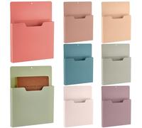 gisgfim 8 Pcs Magnetic Wall File Organizer Magnetic File Paper Holder Hanging Refrigerator Magazine Mail Holder for Planners Letters Documents Whiteboard Classroom Office Home (Retro,10 x 13 Inch)