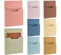 gisgfim 8 Pcs Magnetic Wall File Organizer Magnetic File Paper Holder Hanging Refrigerator Magazine Mail Holder for Planners Letters Documents Whiteboard Classroom Office Home (Boho,10 x 13 Inch)