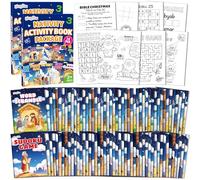 gisgfim 96 Pcs Mini Christmas Nativity Activity Books Bulk for Kids Age4-12 Mini Christmas Coloring Book Maze Word Scramble More for Religions Party Goodie Bags Stuffers Sunday School Classroom Favors