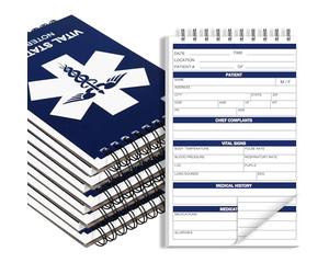 gisgfim 9Pcs EMT First Responders Vital Statistics Notepad EMS Field Notebook EMS Notepad EMT Paramedic Gear 6x3.75Inch Medical Notebook EMS/EMT Gifts for Vital Signs Patient Information 70Sheet/Pad