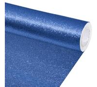 gisgfim Glitter Bulletin Board Roll Sparkle Bulletin Board Background Glitter Poster Paper Gift Wrapping DIY Art Crafts Non Fading Wallpaper for Home Office Classroom Decoration 16" x20ft, Navy Blue