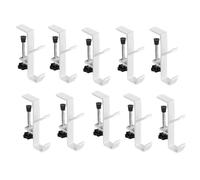 Gishbjka 10pcs Double-Layer Locking Desk Hook Bag Hook Desk Mobile Bag Hook Desk Side Table Hook White