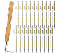 Gishbjka 20pcs 7mm Slim Pen Set with Refills Wood Rotary Pen Kit Lathe Turning Supplies for DIY Copper Friends Teacher Student A