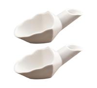 Gishbjka 2PCS Coffee Measuring Scoop Bean Coffee Bean Dosing Cup Ceramic Ground Coffee Spoon for Coffee Tea Sugar Flour A