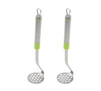 Gishbjka 2pcs Stainless Steel Garlic Potato Meatball Kitchen Gadget Multi-Functional Manual Masher Green