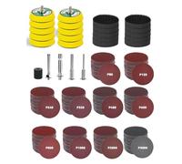 Gishbjka 325PCS 2 Inch Hook & Loop Sanding Discs Kit for Drill Grinder Rotary Tools Quick Change Backing Plates,Sandpaper