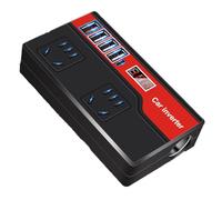 Gishbjka DC 12V/24V to AC 220V Auto Power Convert 2000W with 4 USB Ports Socket Car Power Adapters Black