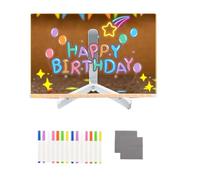 Gishbjka Dry Erase Board with Light,11.8x7.9Inch Led Note Board with Colors,Light Up Dry Erase Board with Adjustable Stand