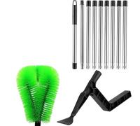 Gishbjka Gutter Cleaning Tools Adjustable Rod Gutter Cleaner Scoop Multi-Functional Gutter Cleaner Brush Easily Clear Roof Leaves Debris Roof Gutters