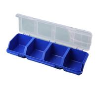 Gishbjka Parts Storage Box Plastic Screw Organizer Box with 4 Compartment Tool Part Container Bin with Lid Display Storage Case A