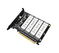 Gishbjka PCIe X16 to 4 Channel M. 2 2280 NVMe SSD Expansion Card Adapter Solid State Hard Disk Converter Board
