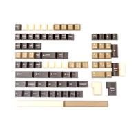 Gishbjka Retro Brown Translucent Keycaps 164 Keys Double Shot PBT PC Latte Coffee Keycaps for Mechanical Keyboard