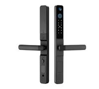 Gishbjka Smart Door Lock with Integrated Camera Tuya WiFi Fingerprint RFID Password Access Sliding Security Peephole Doorbell 2885 Sliding