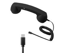 Gishbjka Type-C Retro Telephone Style Landline Handle Receiver Telephone Handset for Mobile Phone Vintage Wired Plug in Handheld Cell Phone Receiver