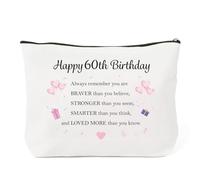 Gishnia 60th Birthday Gifts for Women Keepsake - Womens 60th Birthday Presents Decorations Ideas,Makeup Bag,Gifts for 60 Year Old Women Friend Sister Mum Grandma Auntie Wife,Stocking Fillers