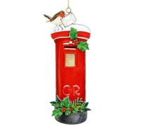 Gislea Graham London Post Box with Bird Christmas Tree Decoration