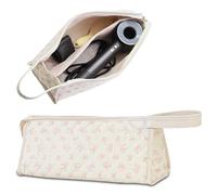 GISMTR Quilted Travel Case Compatible with Dyson Airwrap & Shark Flexstyle, Cotton Floral Carrying Storage Bag for Dyson Hair Dryer and Attachments, Cute Portable Organizer with Handle